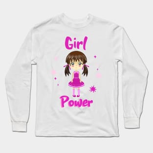 Kawaii  Chibi Cute Girl Power Long Sleeve T-Shirt